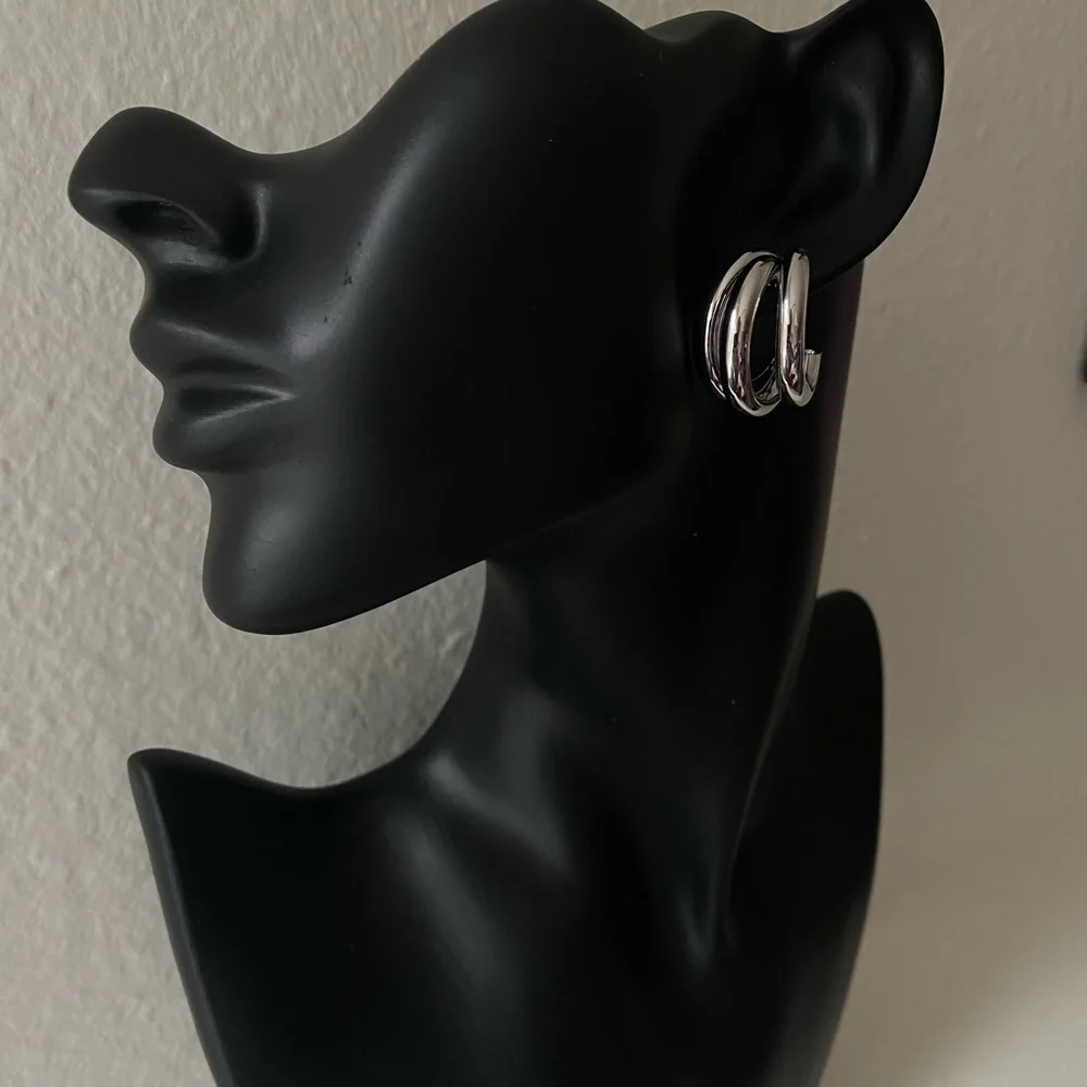 Chunky Gold Hoop Earrings | Bold Statement Hoops (Gold or Silver) - Picture 7 of 15